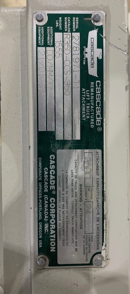 54341 Cascade R35D-CCS-350 2781971-T1