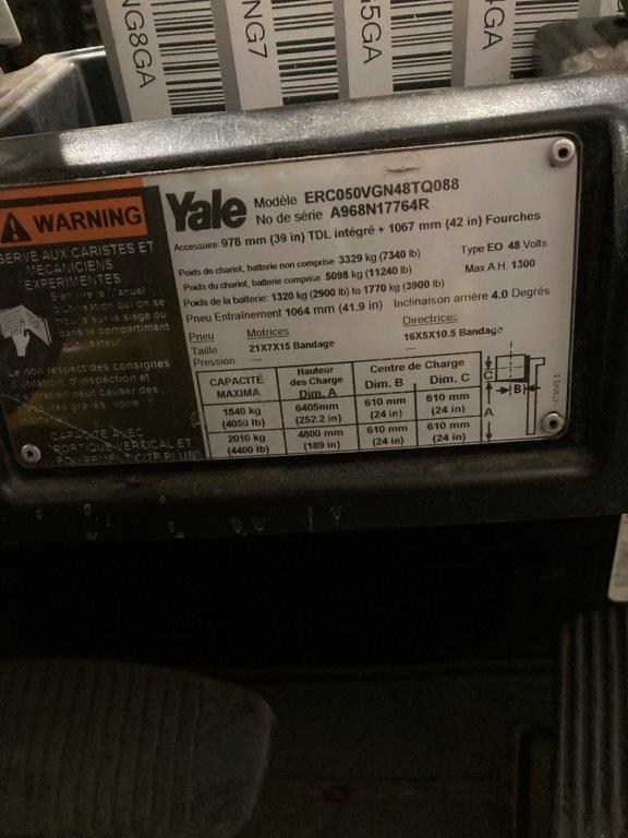 L-653 - 2017 YALE 5000LBS