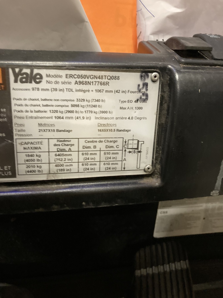 L-657 - 2017 YALE 5000LBS